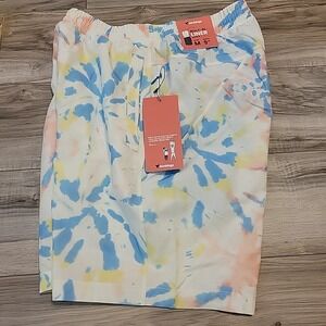 Birddogs Shorts Mens Medium Light‎ Blue Pink Yellow Built In Liner 9"  Long NEW